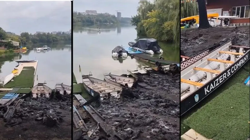 У Житомирі вночі підпалили човни для веслування: постраждали сім човнів