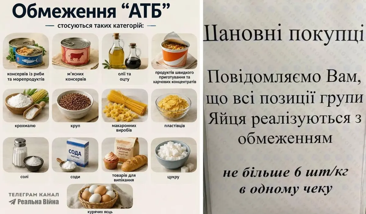 АТБ обмежило продаж яєць та консервів: по 6 одиниць на руки