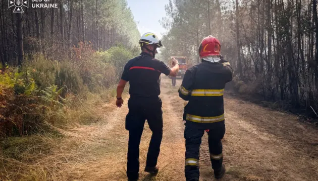 Українські рятувальники врятували від вогню французьке село