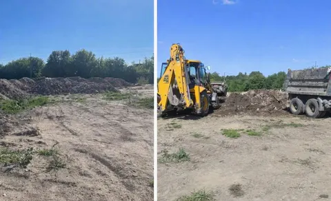 На Тернопільщині прибрали незаконне звалище будівельного сміття