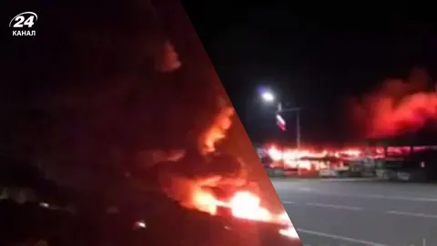 У Єнакієвому вибухи: палає торговельний центр