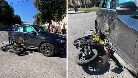 На Черкащині зіткнулися Mercedes та мотоцикл: 20-річний водій у лікарні