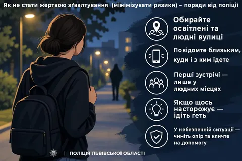 Поліція Львівщини дала поради, як знизити ризик сексуального насильства