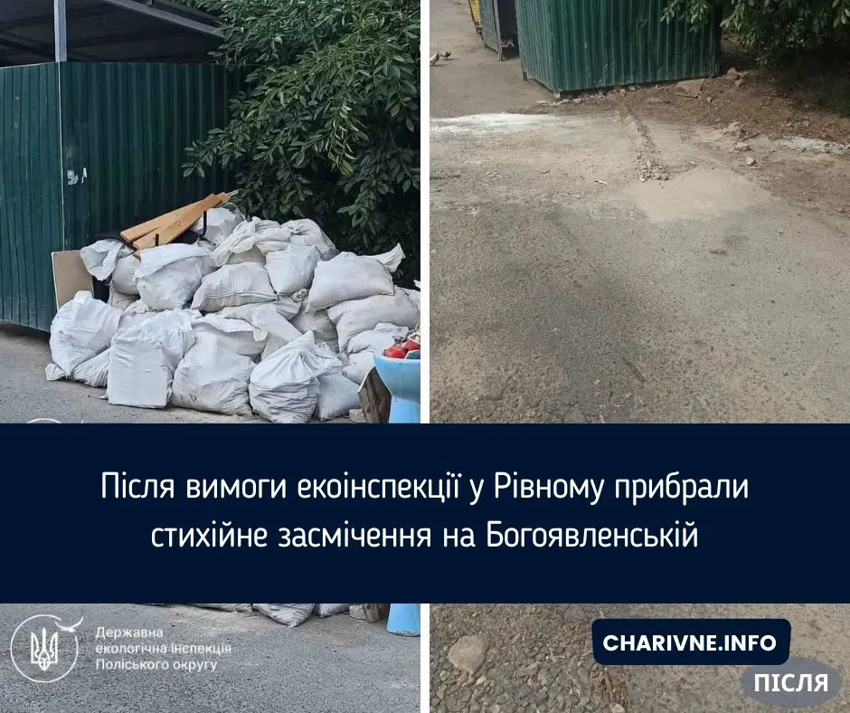 У Рівному прибрали стихійне сміттєзвалище після вимоги екоінспекції