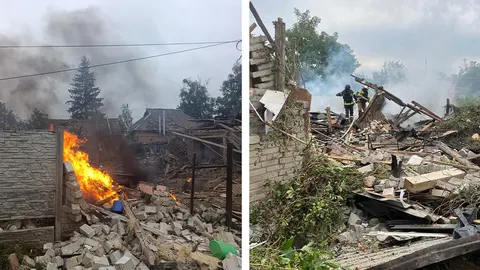 Росіяни двічі за ранок вдарили по Золочеву: пошкоджено сім будинків