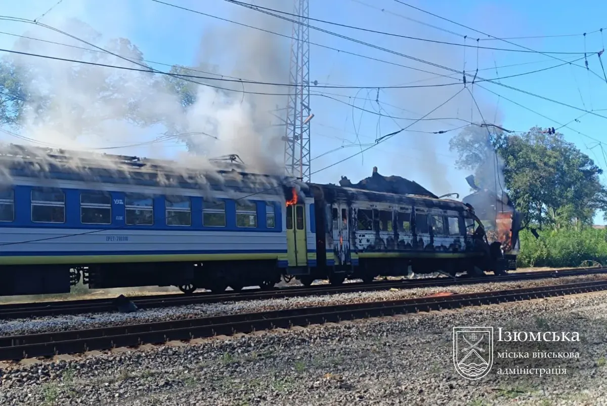 Росіяни вдарили "шахедом" по потягу Харків — Ізюм: шестеро постраждалих
