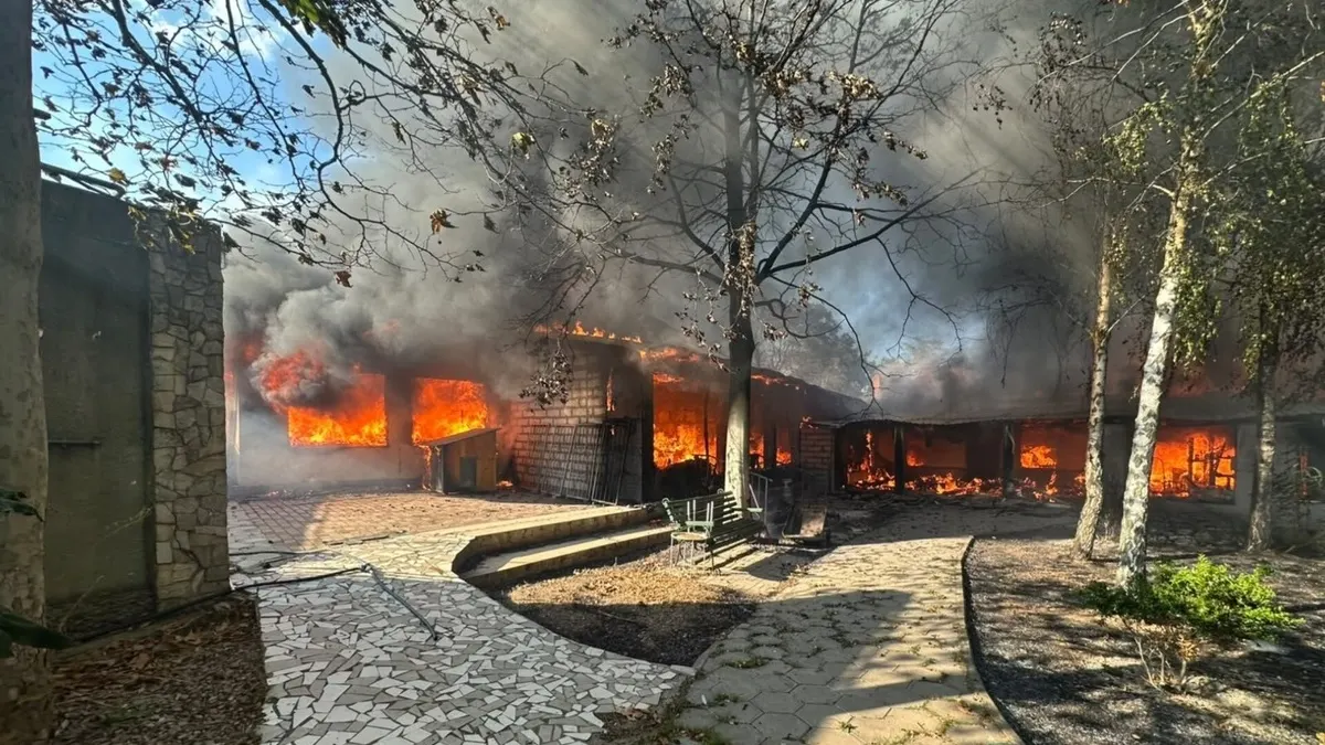 Дві пожежі на Одещині після ворожих ударів: рятувальники зупинили вогонь